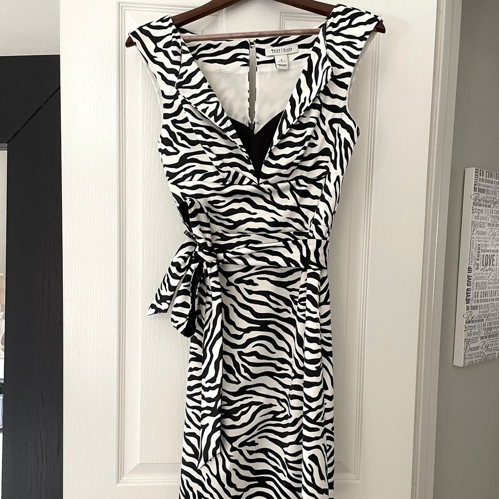 White House black market zebra dress
